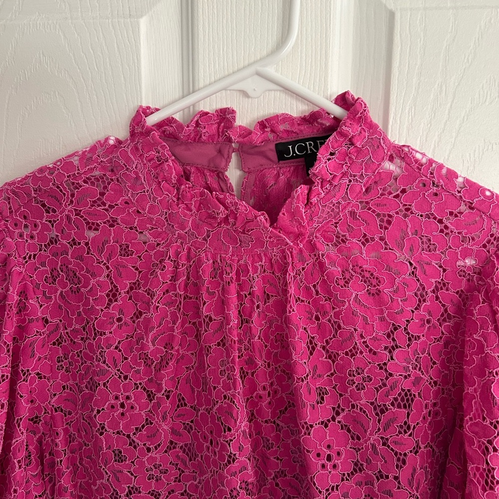 J. Crew Ruffleneck Lace Dress - Picture 2 of 6